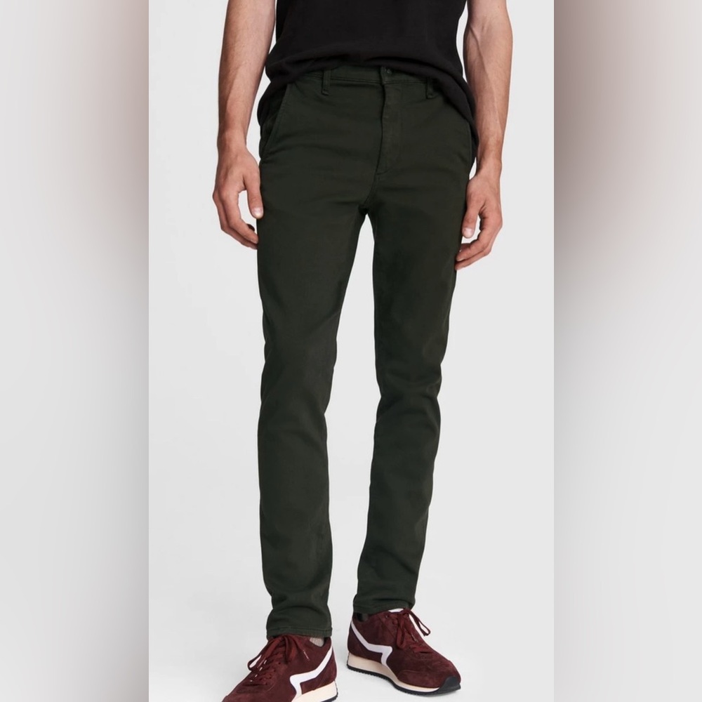 Rag & bone Fit 2 Mid-Rise Action Loopback Chino Pants | Deep Spruce | Size 34
